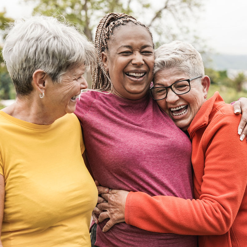 elderly people smiling